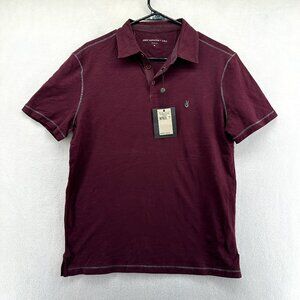 John Varvatos Mens Short Sleeve Polo Shirt NEW Maroon Red Retail $78 100% Cotton